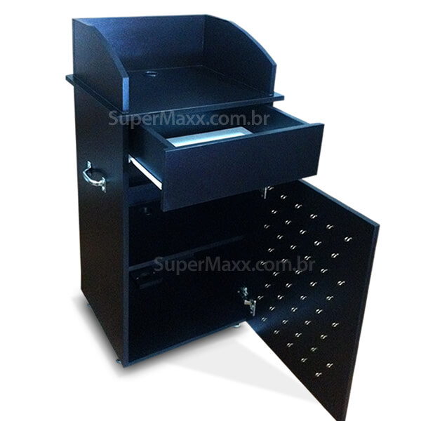 balcão simples em mdf preto para valets